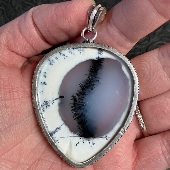 Dendritic Opal Pendant Crystal Stone Jewelry - Picture 6 of 8